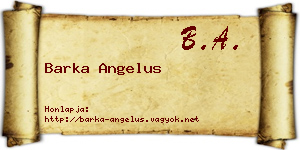 Barka Angelus névjegykártya